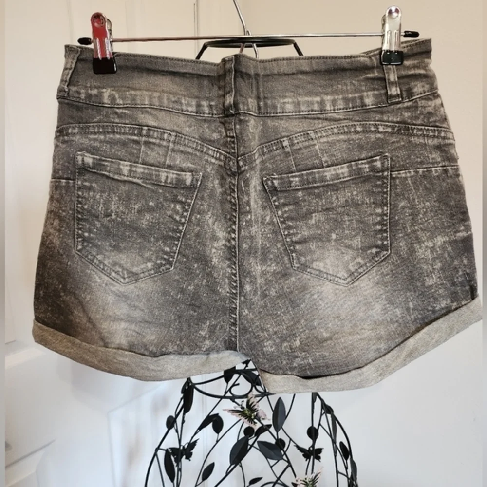 Hi-rise denim distressed miniβ shorts - Picture 2 of 2
